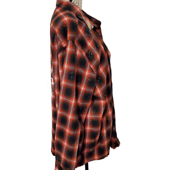 Funny Christmas Shirt - Crazy Christmas Lady Plus Size Holiday Flannel Shirt 2X - Picture 3 of 5